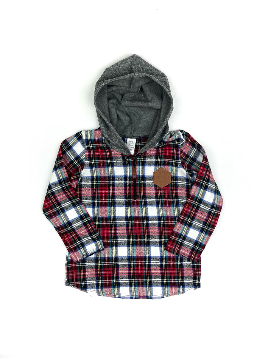 Half flannel half on sale hoodie