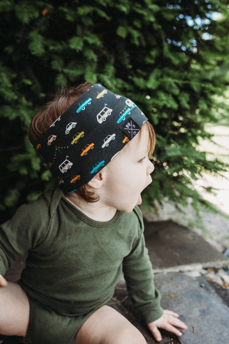 Mustard Baby Boy and Toddler Headband with Bees, Unisex Kids Hipster Headband, Boy Rainbow Headband, Beekeeper Baby Headband