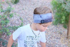 Blue tie tye headband, unisex headband great for long haired boys/toddlers or to keep hearing aids in place!
