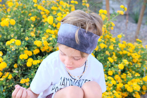 Blue tie tye headband, unisex headband great for long haired boys/toddlers or to keep hearing aids in place!