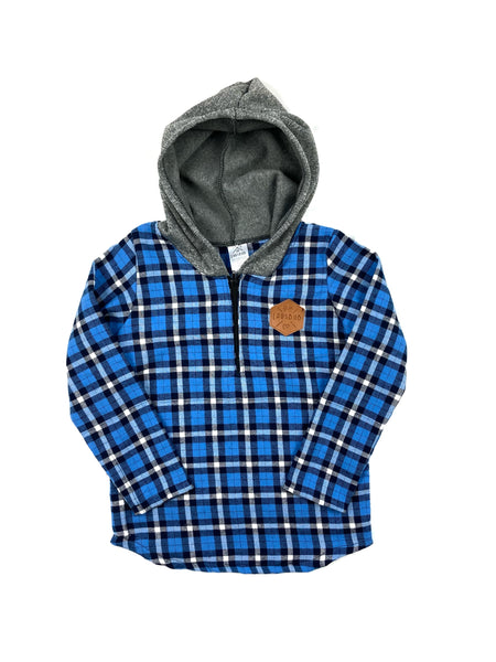 Boys Flannel Half Zip Hoodie – Lausbub